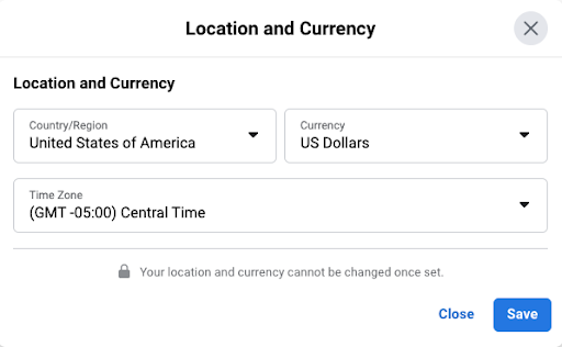 location and currency